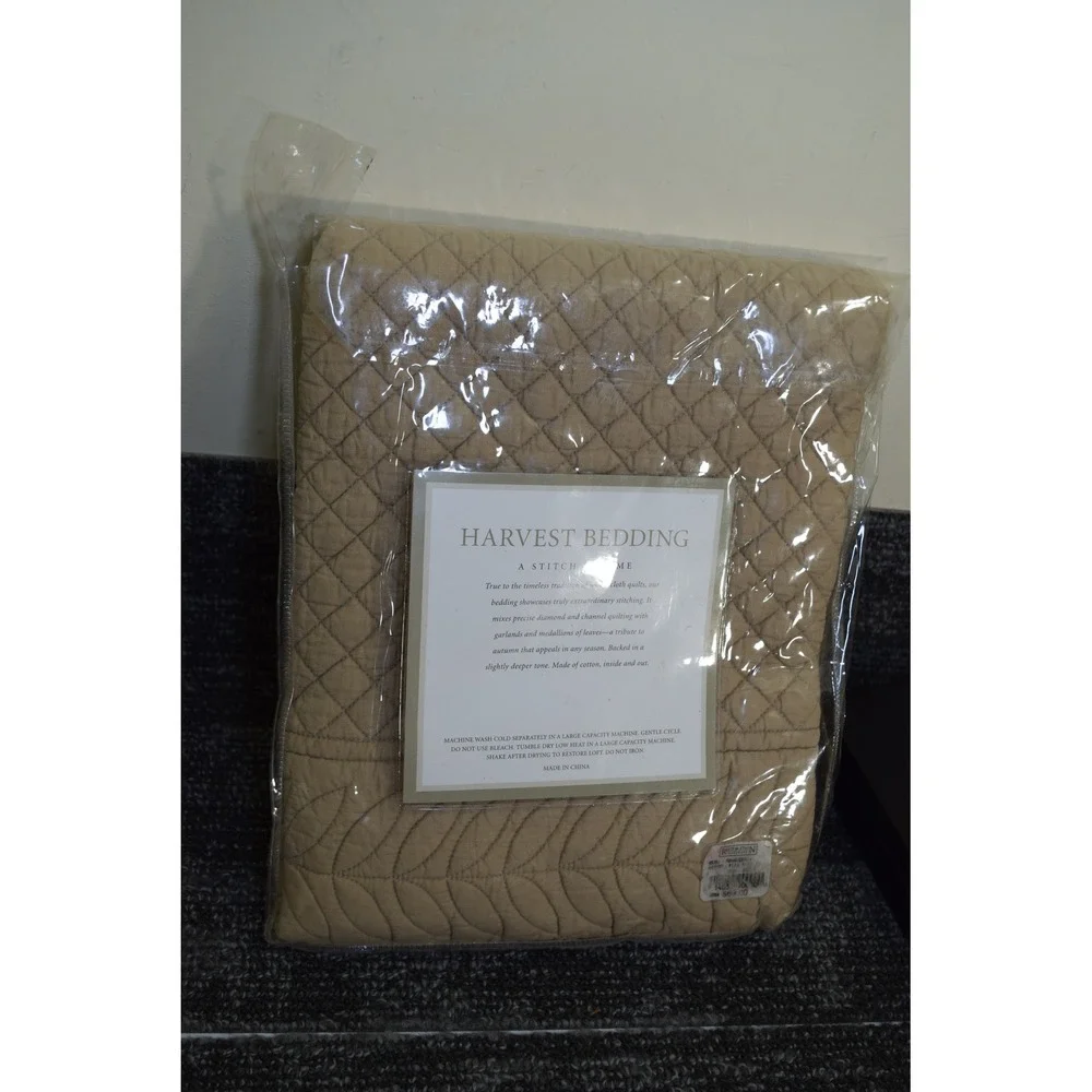 NOS Restoration Hardware Harvest Bedding European Pillow Sham 26x26 Tan NEW